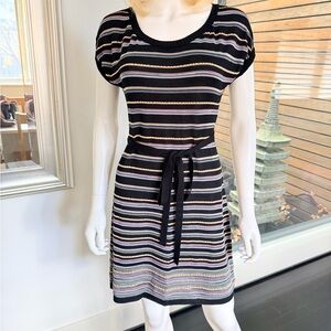 Missoni Striped Black and Multicolor Knit Dress